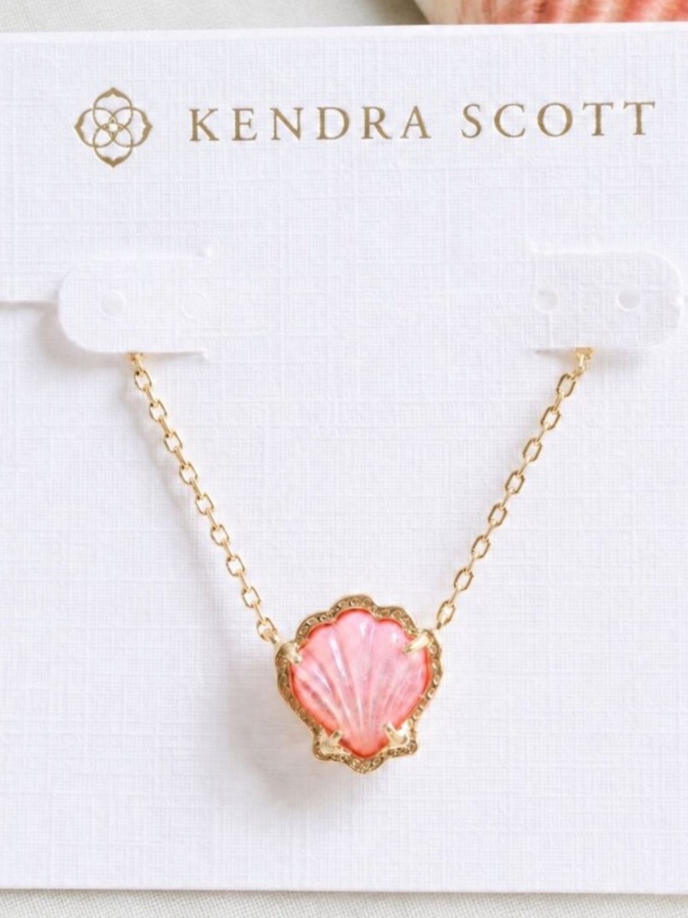 Kendra Scott Gold Shell Pendant Necklace - Pink